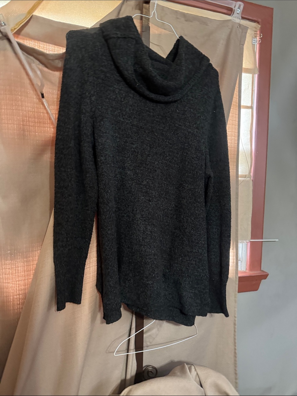 DKNY Black Cowl Neck Long Sleeve Sweater